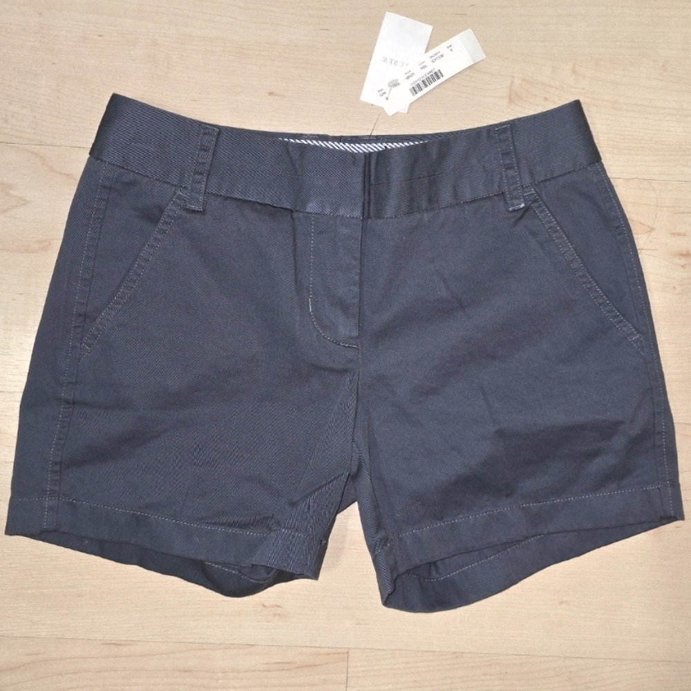 Women's Navy Cotton Blend Chino Shorts